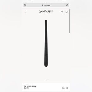 Brand New YSL Black Silk Tie